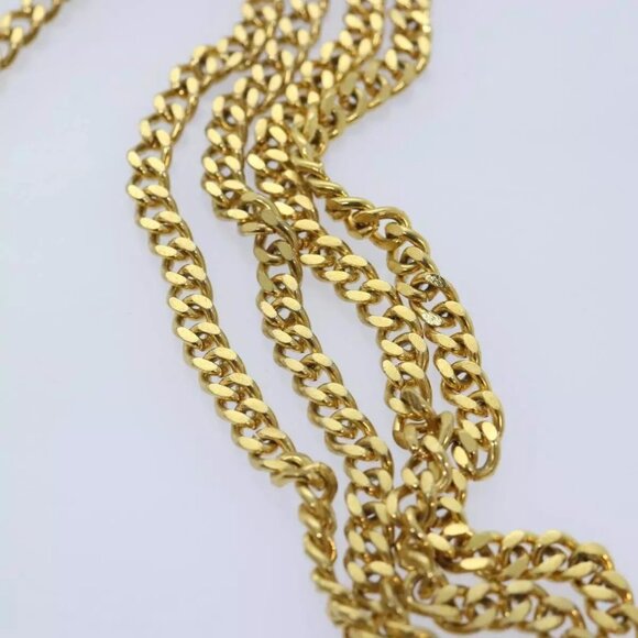 Christian Dior Trotter Canvas Chain Shoulder Bag Gold Black Auth - Picture 7 of 14